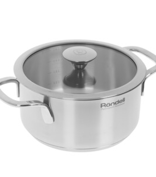 Кастрюля Rondell Modern RDS-1746, 2л, 18см, с крышкой, стальной