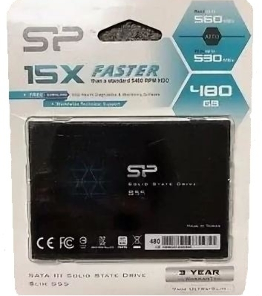 Накопитель SSD Silicon Power Slim S55, 480Gb, SATA, 2.5', R/W 560/530