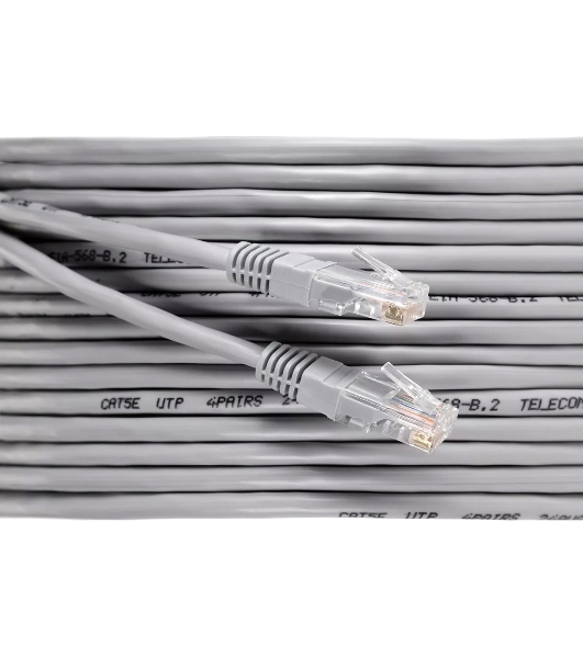 Патч-корд 20м 'Telecom' UTP кат.5е RJ45, литой, серый, NA102--20M