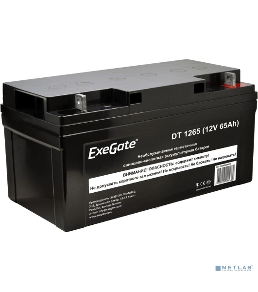 Аккумуляторная батарея ExeGate DT 1265 (12V 65Ah, под болт М6)