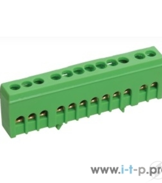 Шина IEK YNN10-69-10KD-K06 PE 'земля' в корп изол на DIN-рейку ШНИ-6х9-10-К-З IEK