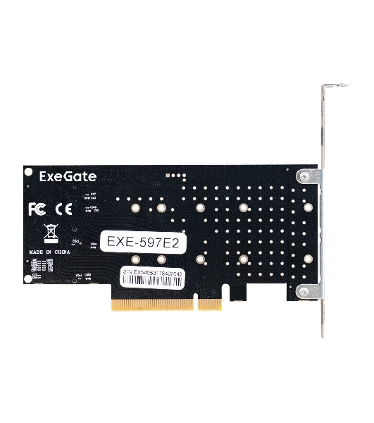Переходник ExeGate EXE-597E2 (2 x M.2 M key -> PCI-E x8 v3.0, для установки двух SSD M.2 2230/2242/2260/2280/22110 M key NGFF в слот PCI-E, материнская плата должна быть c функции Bifurcation PCI-E)