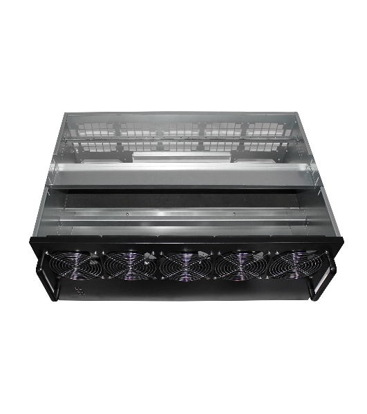 Корпус для майнинга ExeGate EX270772RUS Pro 13-430 (без БП, 2хUSB, 5хfan 120мм, места под: 13 видеокарт, 2 БП)