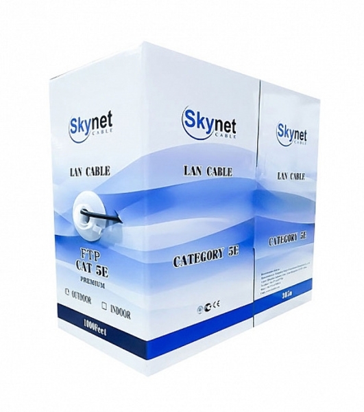 Кабель SkyNet Standart UTP indoor 4x2x0,48, медный, FLUKE TEST, кат.5e, однож., 305 м, box, серый