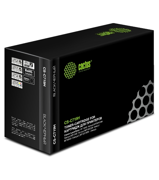 Картридж лазерный Cactus CS-C719H черный (6400 стр.) для Canon MF5840dni-Sensys/MF5880dni; LBP6300i/6650i