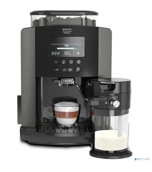 Кофемашина Krups Arabica Latte EA819E10 1450Вт черный/коричневый