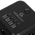 Сетевой фильтр Cablexpert Cube CUBE-3-U4-B-1.5, 3 р, 10А, 4хUSB, 1.5 м, ур.защиты 4+, черный, коробка, фото7
