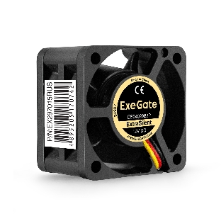 Вентилятор для корпуса ExeGate ExtraSilent ES04020B3P черный, 40 мм, 6300 об/мин, 28 дБ, 3 pin