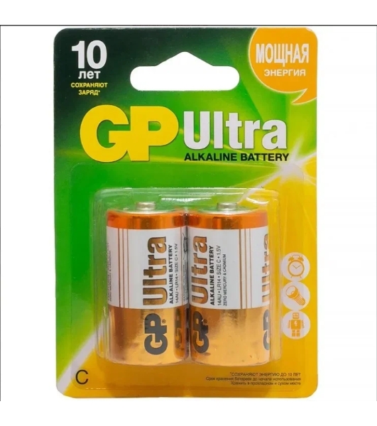 Батарея GP Ultra Alkaline 14AU LR14 C (2шт)