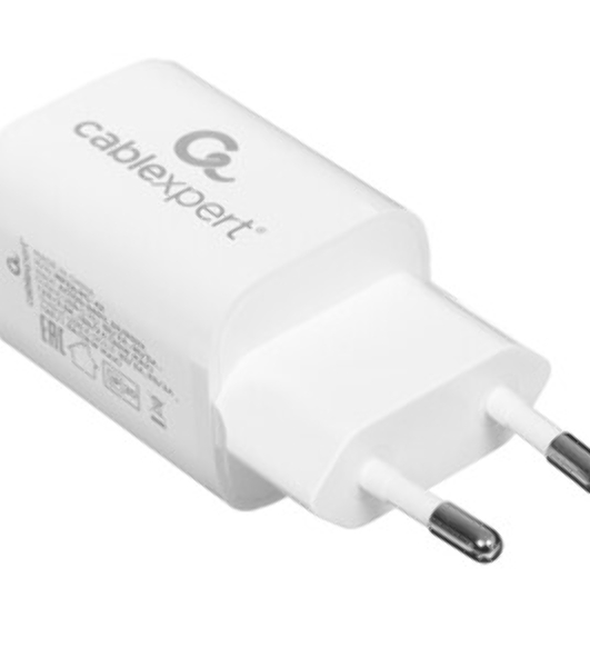 Сетевое зарядное устройство Cablexpert MP3A-PC-42, 30Вт, быстрая зарядка QC3.0/PD, 2 порта: USB и Type-C, белый, пакет