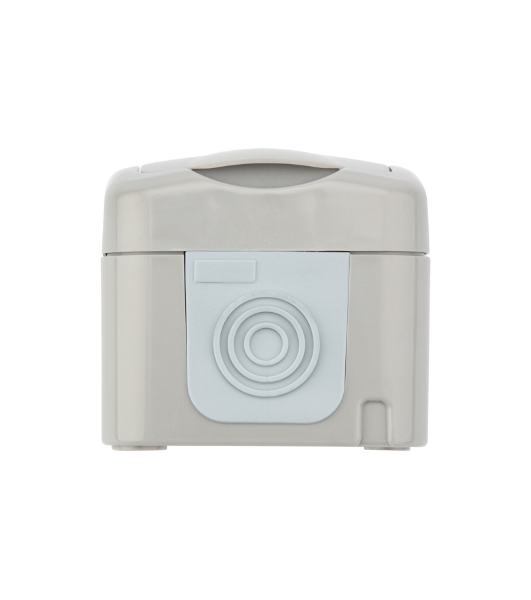 Розетка одноместная Kranz Mini OG IP54, с заземлением, о/у, серая