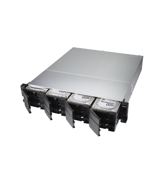 Полка расширения сетевого хранилища без дисков SMB QNAP TL-R1200C-RP USB 3.2 Gen 2 Type-C JBOD storage enclosure, 12-tray 3,5'/2,5' w/o HDD, 2xPSU. Rackmount. W/o rail kit RAIL-B02