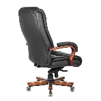 Кресло Бюрократ T-9925WALNUT/BLACK черный, кожа, фото34