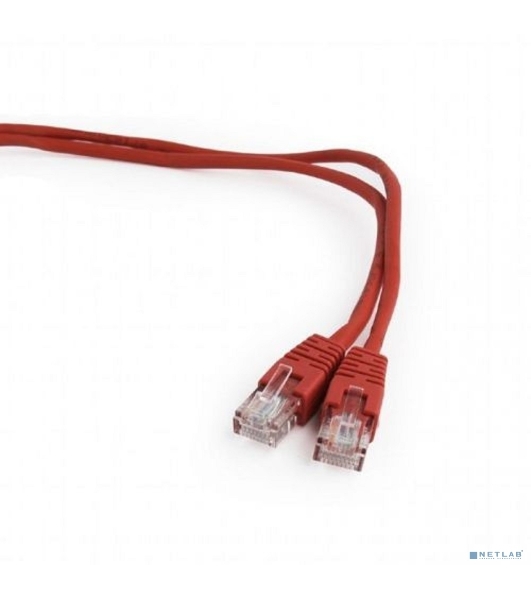 Патч-корд UTP Cablexpert cat.5e, 0.5м, литой, многожильный, красный