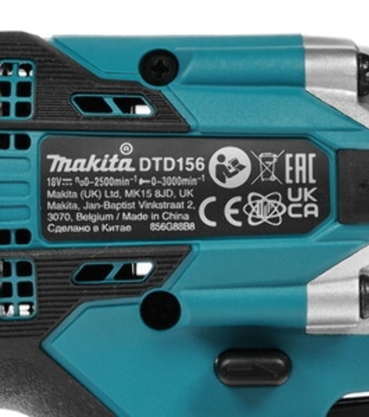 Дрель-шуруповерт Makita DTD156Z, 18 В, 0 Ач, 155 Нм, щеточный, ударный