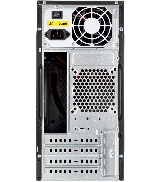 Компьютерный корпус с блоком питания 450Вт. Case Foxline FL-702, mATX, 1x5.25EXT, 1x3.5EXT, 2x3.5INT, 2xUSB 2.0, HDA, w/o FAN, w/450W ATX PSU, w/1.2m EU pwr cord