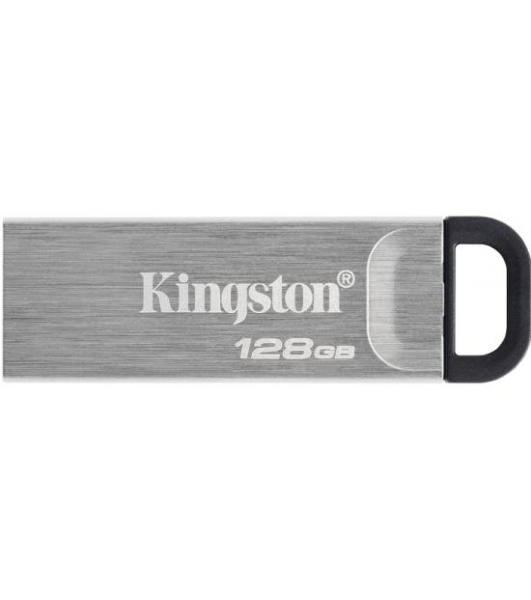 Флешка USB Kingston DataTraveler KYSON (DTKN/128 Gb), 128Gb, USB 3.2 Gen 1, R/W 200/60, серебристый/черный