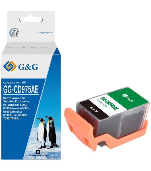 Картридж струйный G&G GG-CD975AE черный (56.6 мл) для HP Officejet 6000/6500/6500A/7000/7500A