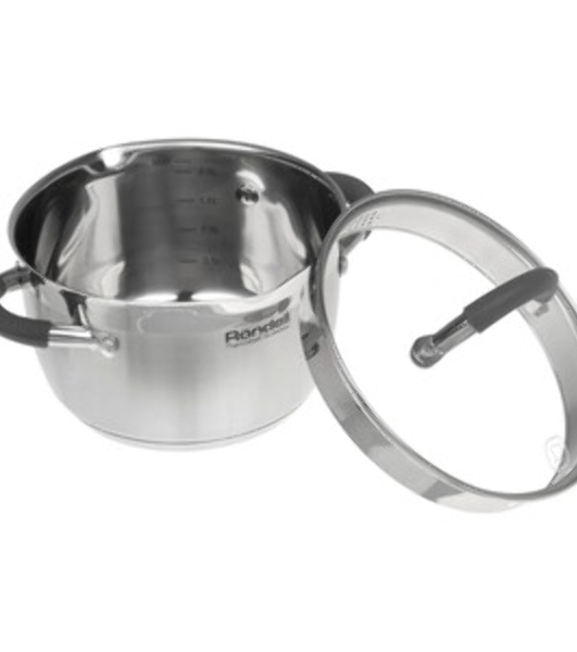 Кастрюля Rondell RDS-023 с\кр 18 см, (2,3л) Flamme (нерж.сталь 18/10,ручки из нерж.стали со вставкой силикон)