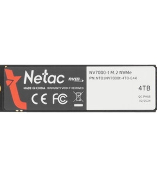 Накопитель SSD Netac NV7000-T, 4Tb, M.2 2280, PCIe 4.0 x4, NVMe, R/W 7300/6700, с радиатором