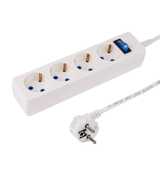 Сетевой фильтр PROconnect STANDARD 4 гнезда, 1.5 м, 3х0.75 мм², с/з, белый