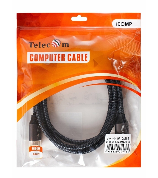 Кабель соединительный DP-DP 1.4V 8K@60Hz 2м, Telecom Pro TCG750-2M