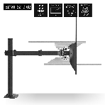 Настольное крепление ExeGate EDM1-3210-02 (кронштейн для одного монитора 15'-32', VESA 75х75, 100х100 мм, макс. нагрузка 10 кг; наклон -90°/+90°, поворот -90°/+90°, вращение: 360°, 2 способа крепления: сквозное и струбцина, черный), фото7