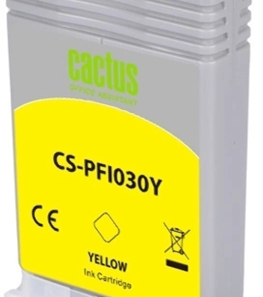 Картридж струйный Cactus CS-PFI030Y PFI-030Y желтый (55мл) для Canon imagePROGRAF TA-20/30
