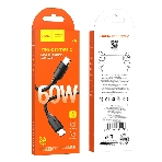 Кабель USB2.0 Hoco Type-C/Type-C, 3A, 60Вт, X96, 1м, черный, коробка, фото 1