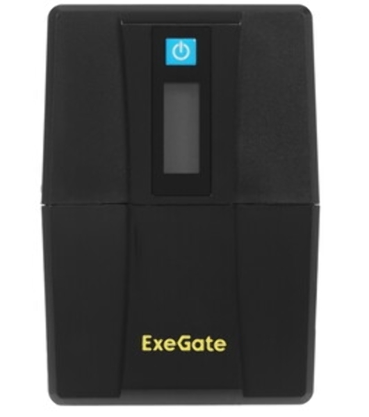 Источник бесперебойного питания ExeGate Smart LB-650.LCD.AVR.2SH.USB (650VA/390W, LCD, AVR, 2*Schuko, USB, батарея 12V 7Ah, черный)