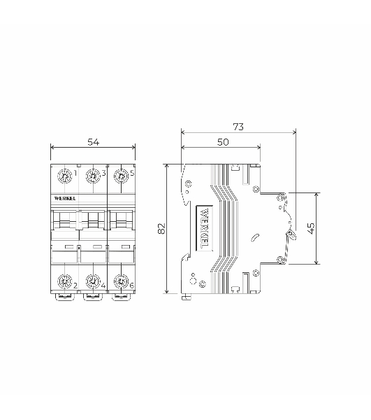 Автоматический выключатель Werkel 3P  16 A  C  6 kА W903P166