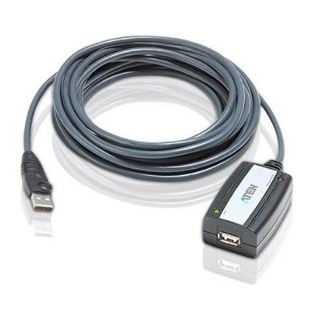 Кабель удлинитель активный(с усилителем) USB 2.0 AM/AF 5m, ATEN UE250-AT, 4 pin, опрессованный, серый
