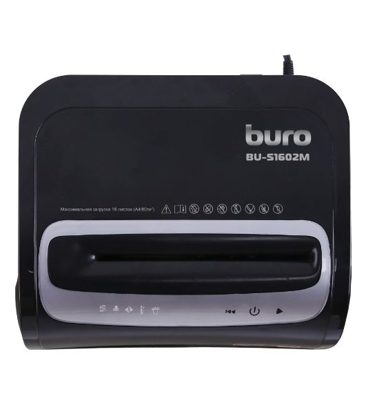 Шредер Buro Office BU-S1602M (секр.P-5)/фрагменты/16лист./30лтр./пл.карты/CD