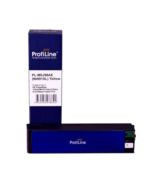 Картридж струйный ProfiLine PL-M0J98AE (№991XL) для принтеров HP PageWide 755dn/MFP774dn/779dn/Pro750dw/772dn/777z с чернилами Yellow