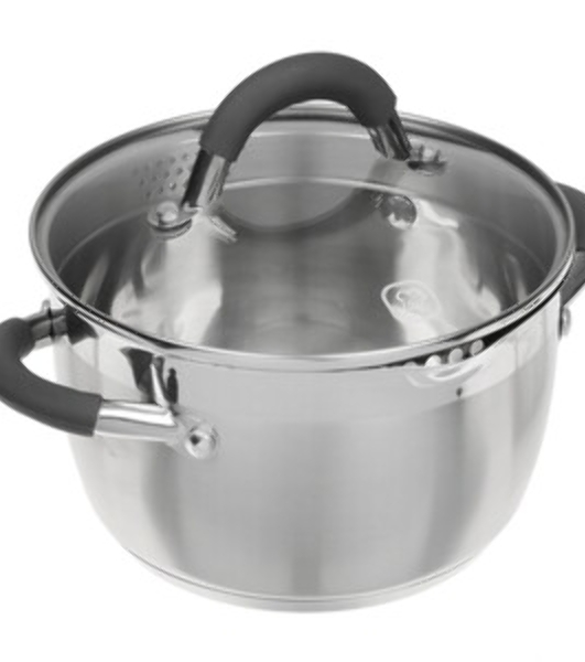Кастрюля Rondell RDS-023 с\кр 18 см, (2,3л) Flamme (нерж.сталь 18/10,ручки из нерж.стали со вставкой силикон)