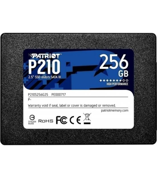 Накопитель SSD Patriot P210, 256Gb, SATA III, 2.5', R/W 500/400