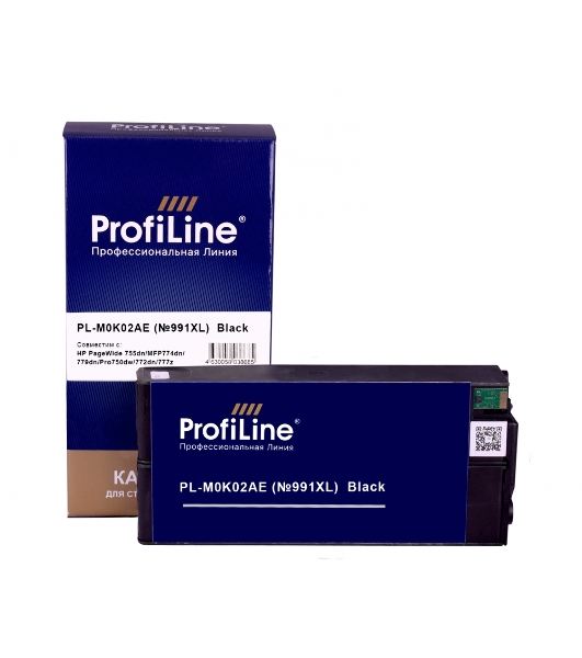 Картридж струйный ProfiLine PL-M0K02AE (№991XL) для принтеров HP PageWide 755dn/MFP774dn/779dn/Pro750dw/772dn/777z с чернилами Black