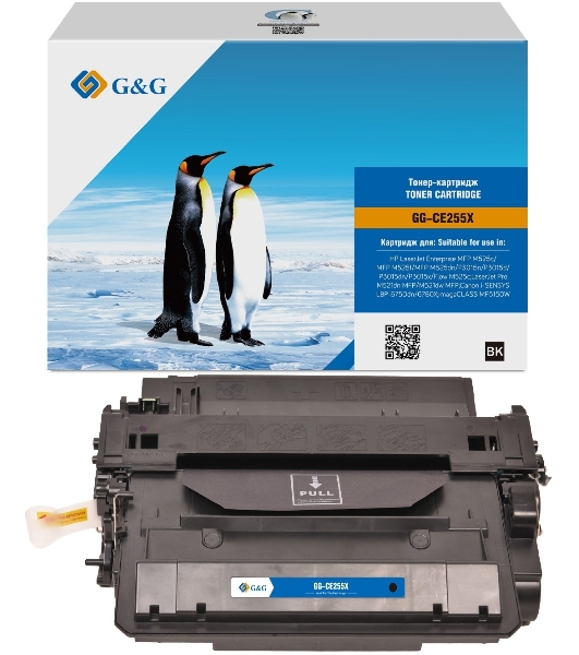 Картридж лазерный G&G GG-CE255X черный (12500стр.) для HP LJ Enterprise MFP M525c/P3015n/LJ Pro M521dn MFP