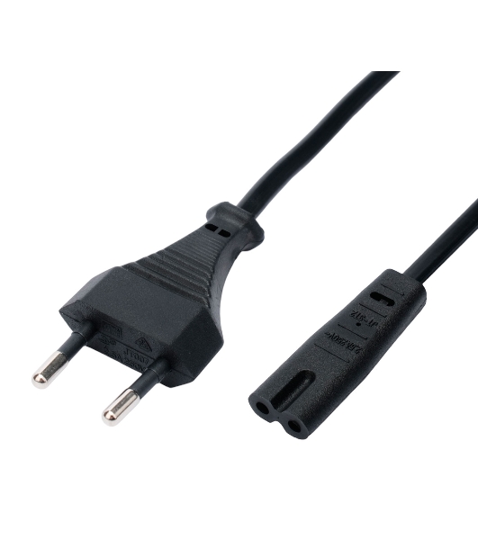 Кабель питания Cablexpert PC-184/2-1.5М CEE 7/16-C7, 2х0.5мм2, 2.5А, 1.5м, черный, пакет