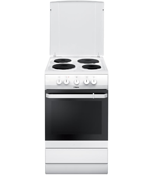 Плита электрическая Hansa FCEW53000 белый, конфорок 4 шт, духовка 68 л, 50 см x 85 см x 60 см