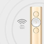 Презентер беспроводной Logitech Spotlight золотистый, радиоканал, USB, кнопки - 3, фото17