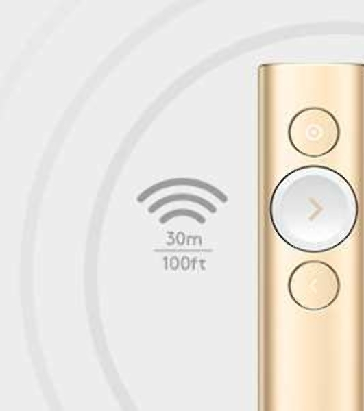 Презентер беспроводной Logitech Spotlight золотистый, радиоканал, USB, кнопки - 3