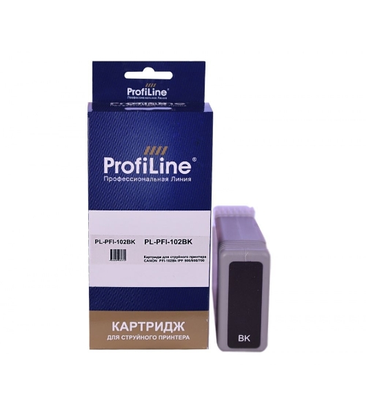 Картридж струйный ProfiLine PL-PFI-102BK для принтеров Canon IPF510/IPF605/IPF610/IPF650/IPF655/IPF710/IPF750/IPF755/IPF760/IPF765 с чернилами Black