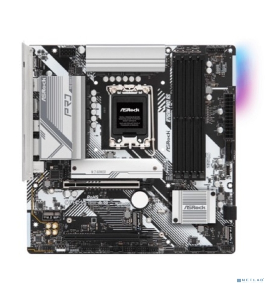 Материнская плата ASRock B760M Pro RS, Micro-ATX, LGA 1700, Intel B760, 4xDDR5, 4xSATA, 3xM.2, 1xPCI-E 5.0 x16, 1xPCI-E 3.0 x4, 1xHDMI, 1xDP, 1x 2.5Gb LAN, 3xUSB 3.2 Gen 1, 2xUSB 2.0, 3x3.5 мм, 7.1, ATX