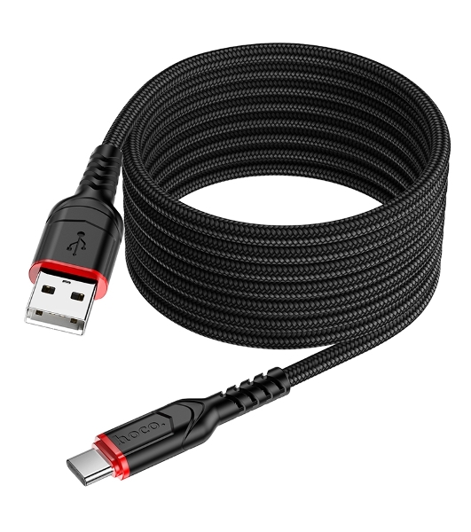 Кабель USB2.0 Hoco AM/Type-C, 3А, X59, 2м, черный, коробка