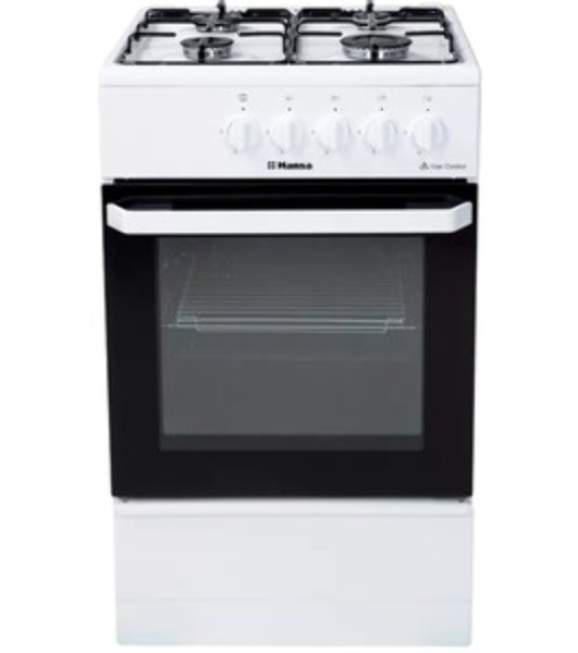 Плита газовая Hansa FCGW510029A белый, конфорок 4 газовых, духовка 53 л, 50 см x 85 см x 57 см