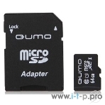 Флеш карта QUMO QM64GMICSDXC10U1 64Gb MicroSDXC Class 10 UHS-I, SD adapter, фото2