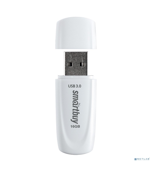 Флешка USB SmartBuy Scout white (SB016Gb3SCW), 16Gb, USB 3.0, R/W 100/40, белый
