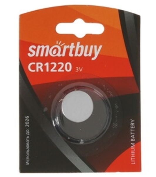 Батарейка Smartbuy CR1220/1B (12/720) (SBBL-1220-1B) (1 шт. в уп-ке)