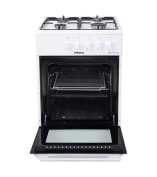 Плита газовая Hansa FCGW510029A белый, конфорок 4 газовых, духовка 53 л, 50 см x 85 см x 57 см